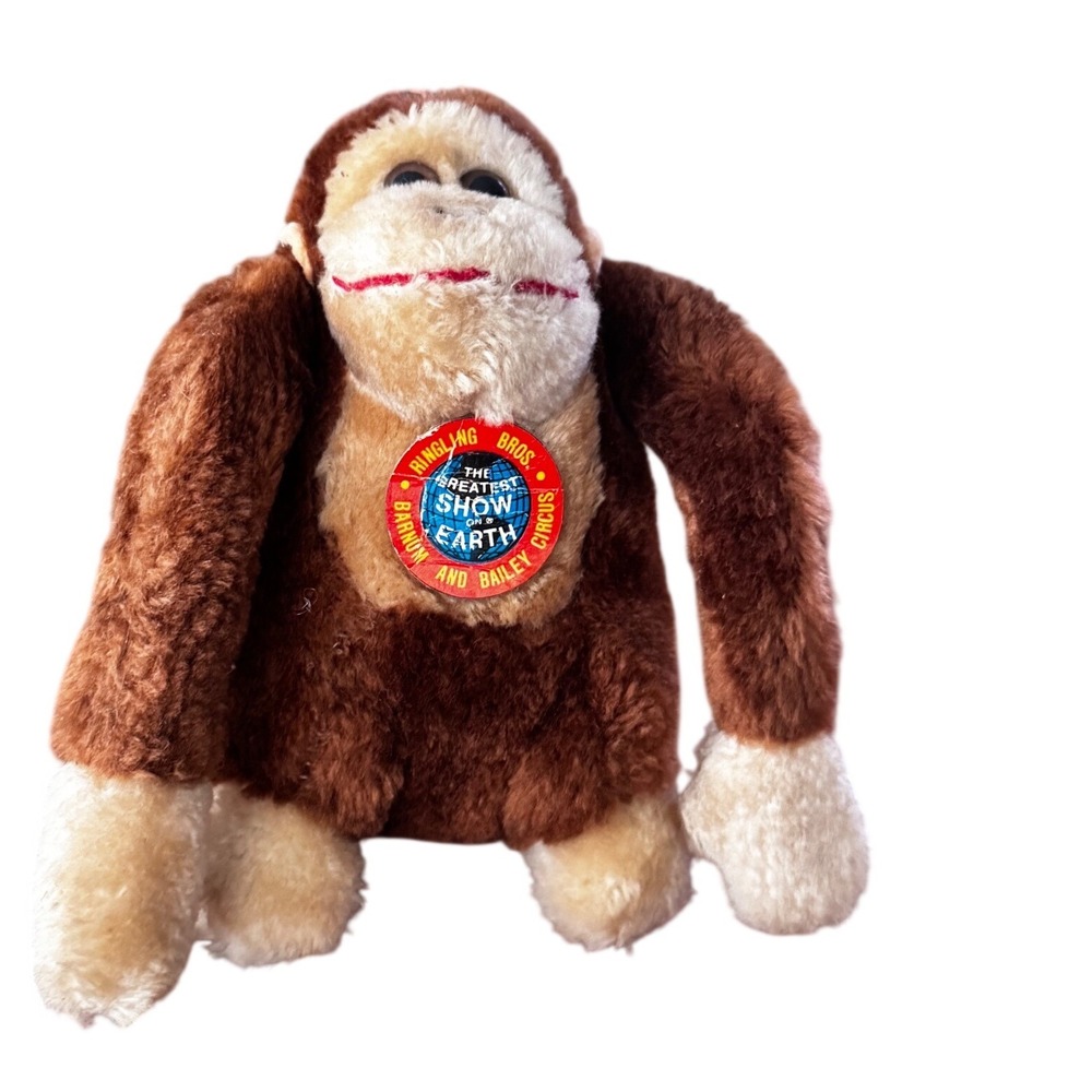 Vintage 1983 Ringling Bros Barnum and Bailey‎ Circus Gorilla Plush Monkey 6 inch